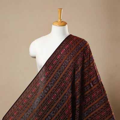 Brown - Handloom Cotton Sambalpuri Ikat Fabric 10