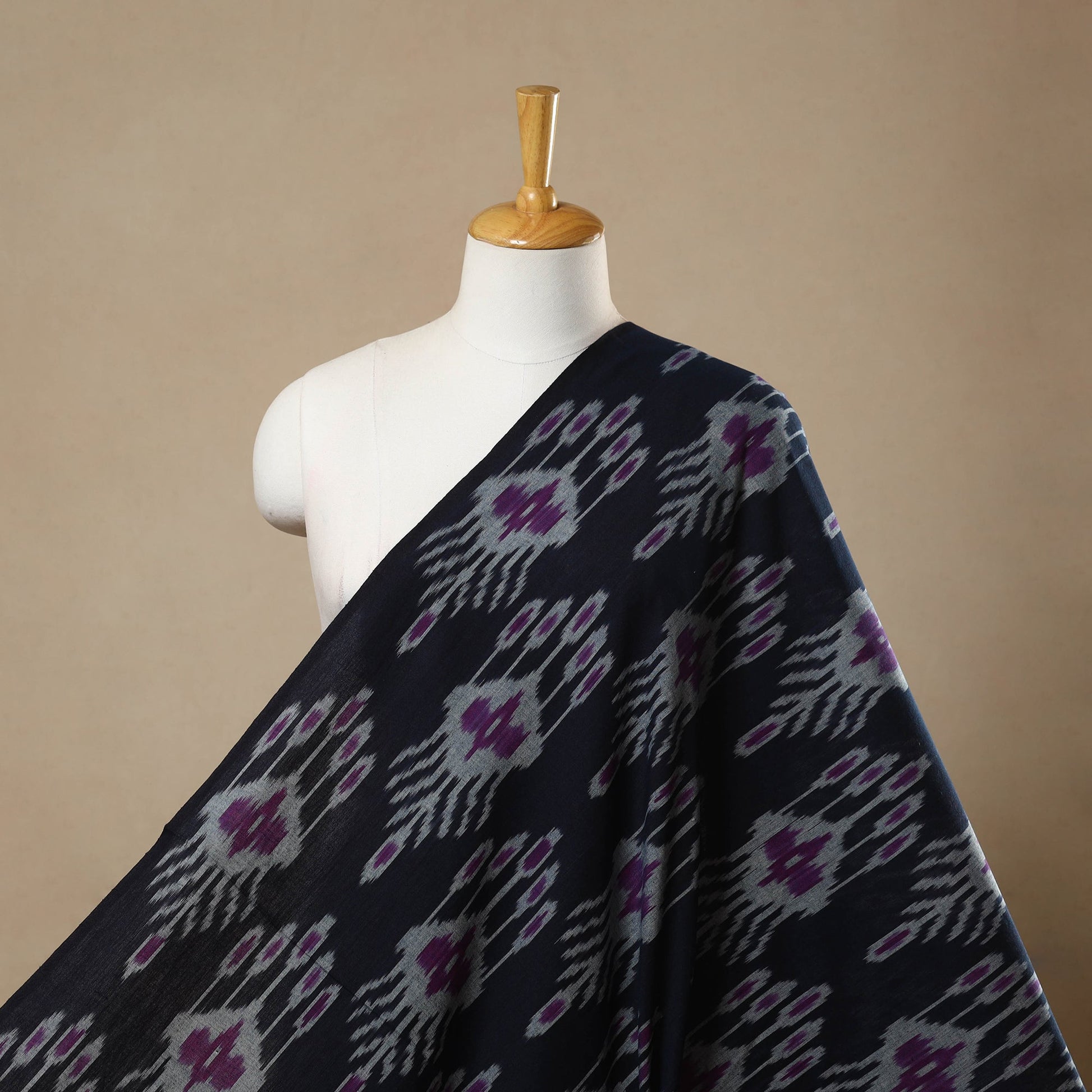 Blue - Cotton Central Asian Pochampally Ikat Fabric 14