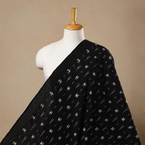 Black - Handloom Cotton Pochampally Double Ikat Fabric 14
