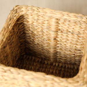 Beige - Handmade Organic Water Hyacinth Storage Basket from Assam