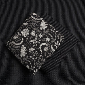 Black - 3pc Cotton Bagru Print Kurta with Plain Dupatta 07