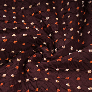 Brown - Kutch Tie & Dye Mul Cotton Bandhani Fabric 04