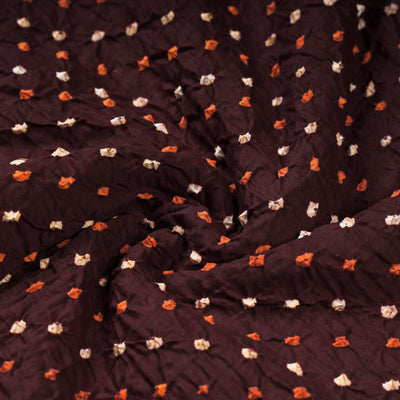 Brown - Kutch Tie & Dye Mul Cotton Bandhani Fabric 04