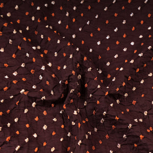 Brown - Kutch Tie & Dye Mul Cotton Bandhani Fabric 04