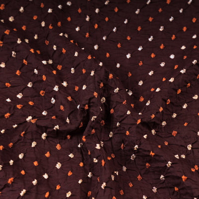 Brown - Kutch Tie & Dye Mul Cotton Bandhani Fabric 04