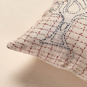 Beige - Tagai Work Cotton Cushion Cover (16 x 16 in)