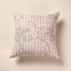 Beige - Tagai Work Cotton Cushion Cover (16 x 16 in)