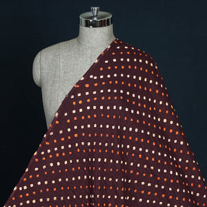 Brown - Kutch Tie & Dye Mul Cotton Bandhani Fabric 04