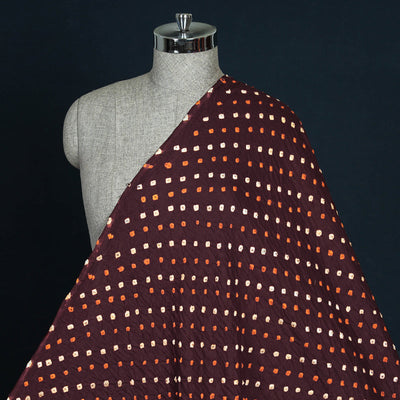 Brown - Kutch Tie & Dye Mul Cotton Bandhani Fabric 04
