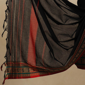 Black - 3pc Mercerised Cotton Dharwad Dress Material 15