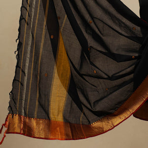 Black - 3pc Mercerised Cotton Dharwad Dress Material 19