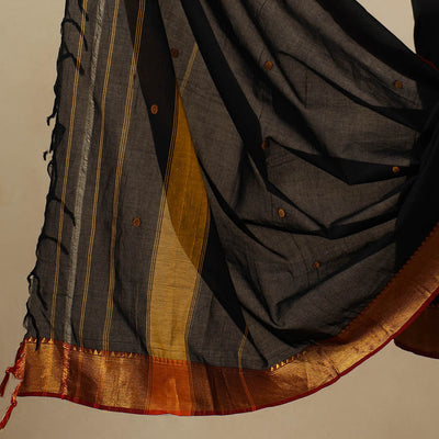 Black - 3pc Mercerised Cotton Dharwad Dress Material 19