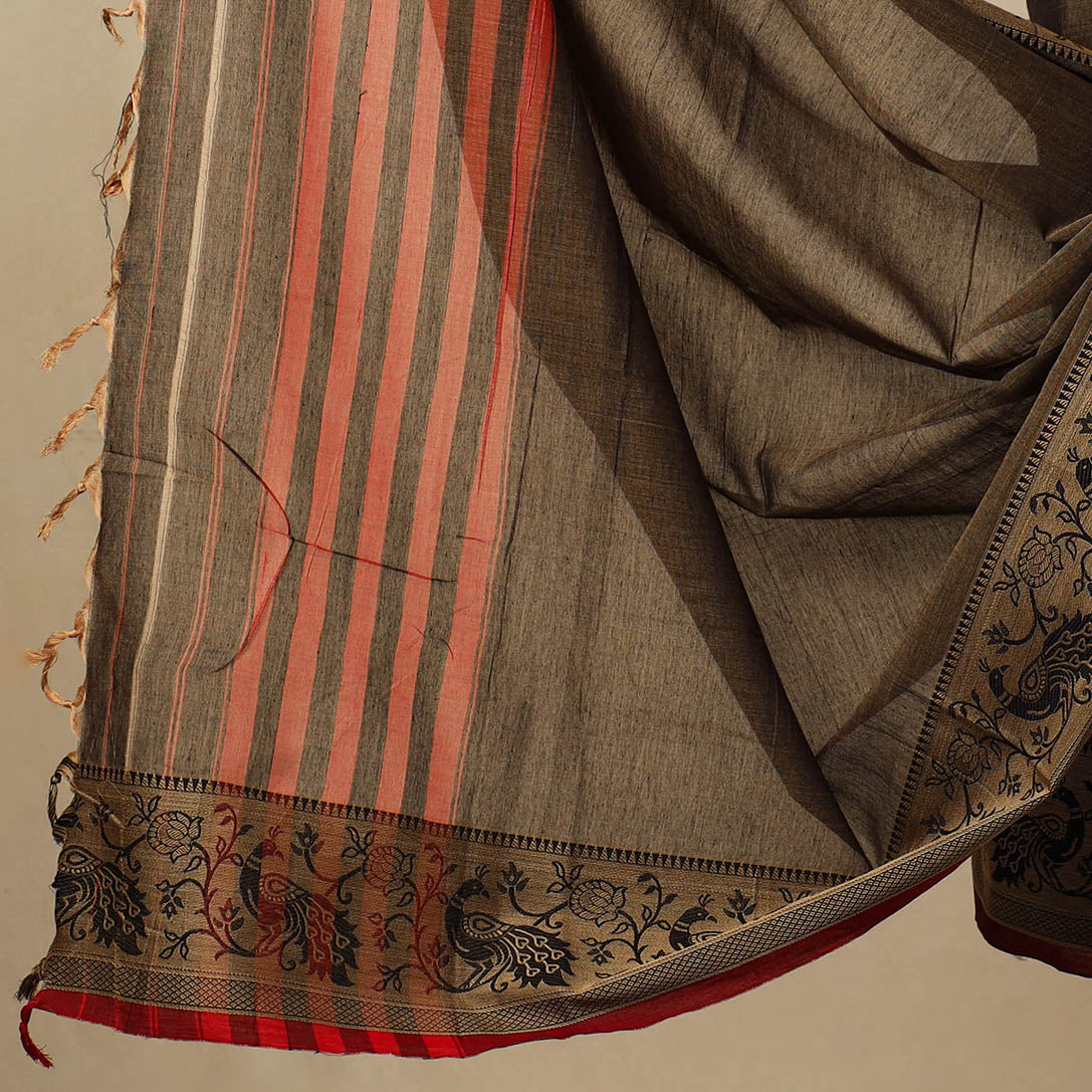 Brown - 3pc Mercerised Cotton Dharwad Dress Material 21
