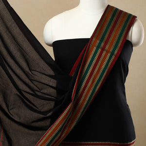 Black - 3pc Mercerised Cotton Dharwad Dress Material 36