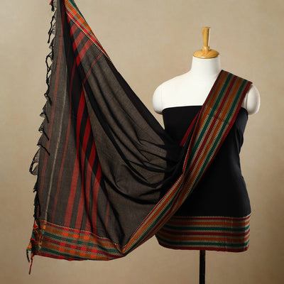 Black - 3pc Mercerised Cotton Dharwad Dress Material 36
