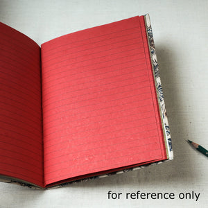 Brown - Art Block Print Fabric Cover Handmade Paper Notebook (9 x 7 in)