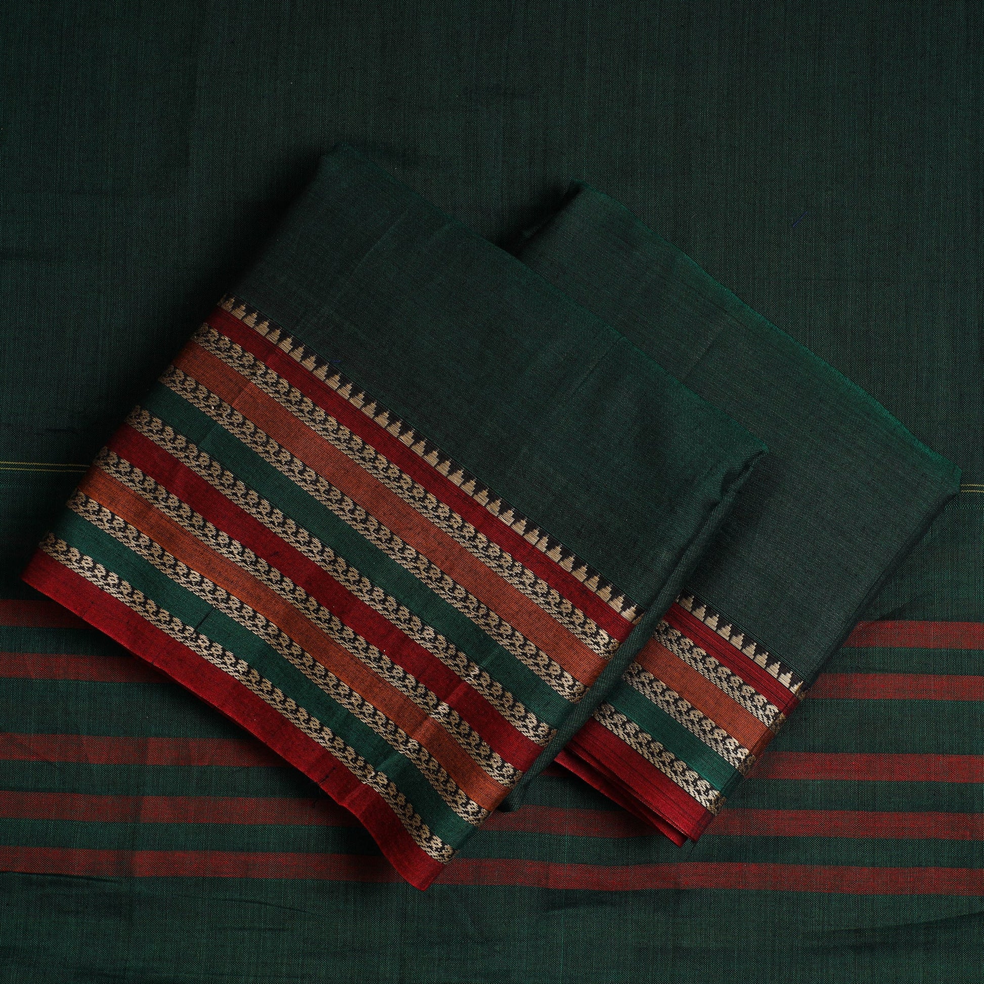 Brown - 3pc Mercerised Cotton Dharwad Dress Material 33