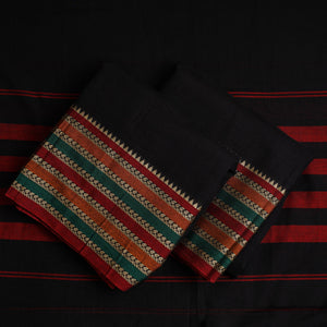 Black - 3pc Mercerised Cotton Dharwad Dress Material 36