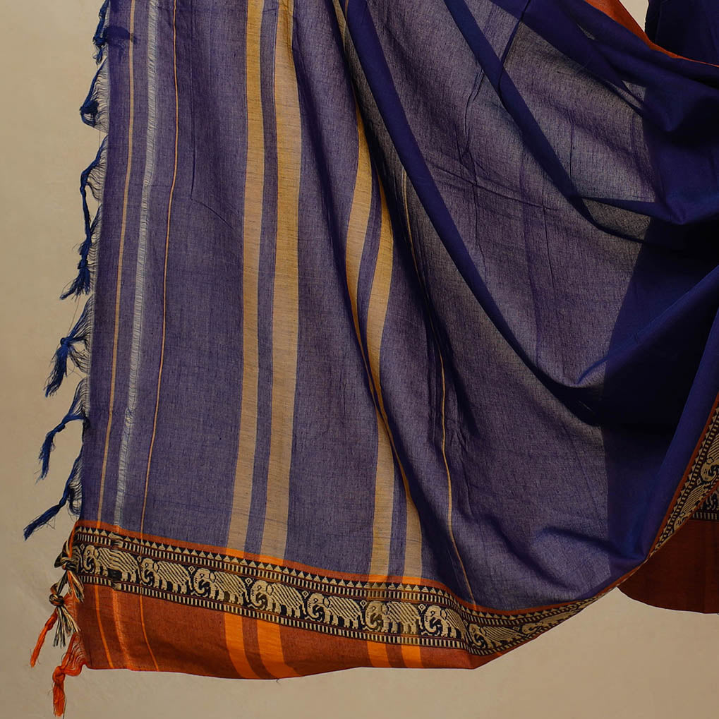 Blue - 3pc Mercerised Cotton Dharwad Dress Material 45
