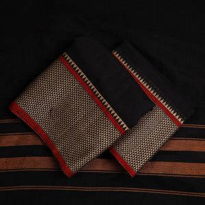 Black - 3pc Mercerised Cotton Dharwad Dress Material 51