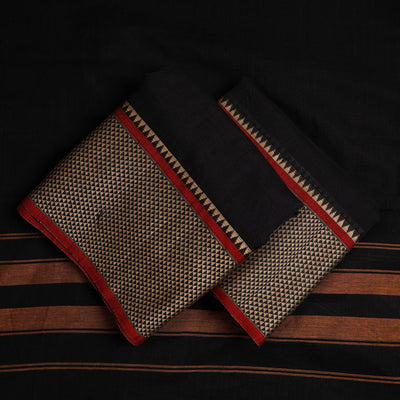 Black - 3pc Mercerised Cotton Dharwad Dress Material 51