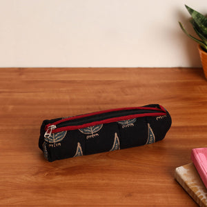 Black - Handmade Quilted Cotton Pencil Pouch 10