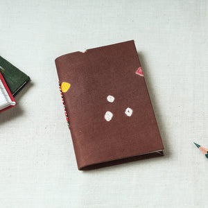Brown - Bandhani Cover Handmade Paper Notebook (5 x 3.5 in)