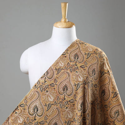 Beige - Pedana Kalamkari Hand Block Printed Cotton Fabric
