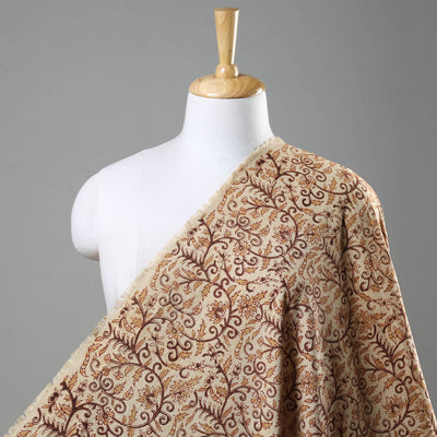 Beige - Pedana Kalamkari Hand Block Printed Cotton Fabric