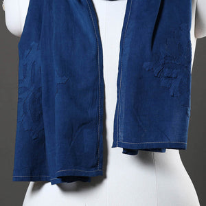 Blue - Barmer Applique Cut Work Mul Cotton Stole