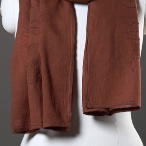 Brown - Barmer Applique Cut Work Mul Cotton Stole