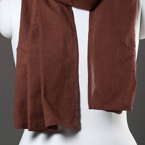 Brown - Barmer Applique Cut Work Mul Cotton Stole