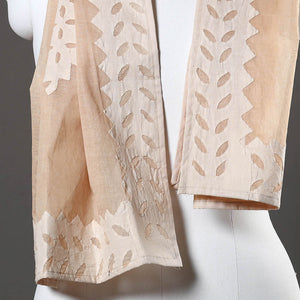 Brown - Barmer Applique Cut Work Cotton Stole 04