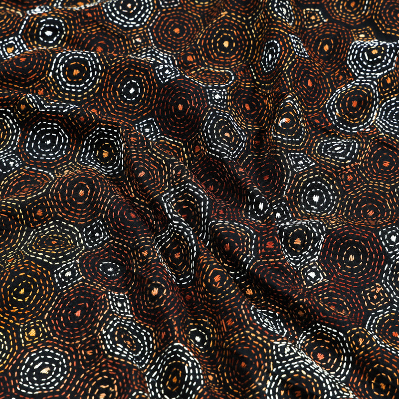 Bengal Kantha All Over Embroidered Pure Cotton Blouse Piece