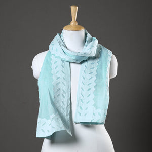 Blue - Barmer Applique Cut Work Cotton Stole 14