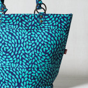 Blue - Bagru Block Printed Cotton Shoulder Bag