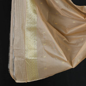 Beige - Handwoven Katan Silk 3pc Banarasi Dress Material