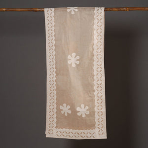 Brown - Barmer Applique Cut Work Cotton Stole 09