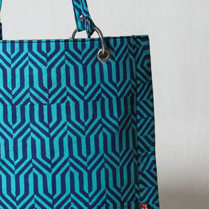 Blue - Bagru Block Printed Cotton Shoulder Bag