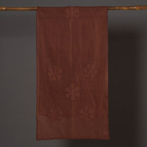 Brown - Barmer Applique Cut Work Mul Cotton Stole