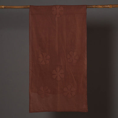 Brown - Barmer Applique Cut Work Mul Cotton Stole