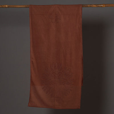 Brown - Barmer Applique Cut Work Mul Cotton Stole