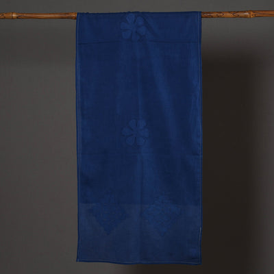 Blue - Barmer Applique Cut Work Mul Cotton Stole