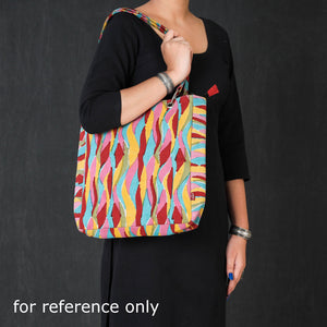 Blue - Bagru Block Printed Cotton Shoulder Bag