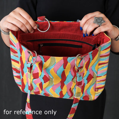 Blue - Bagru Block Printed Cotton Shoulder Bag