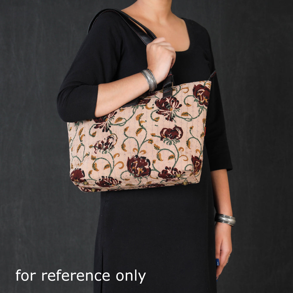 Blue - Bagru Block Printed Cotton Shoulder Bag