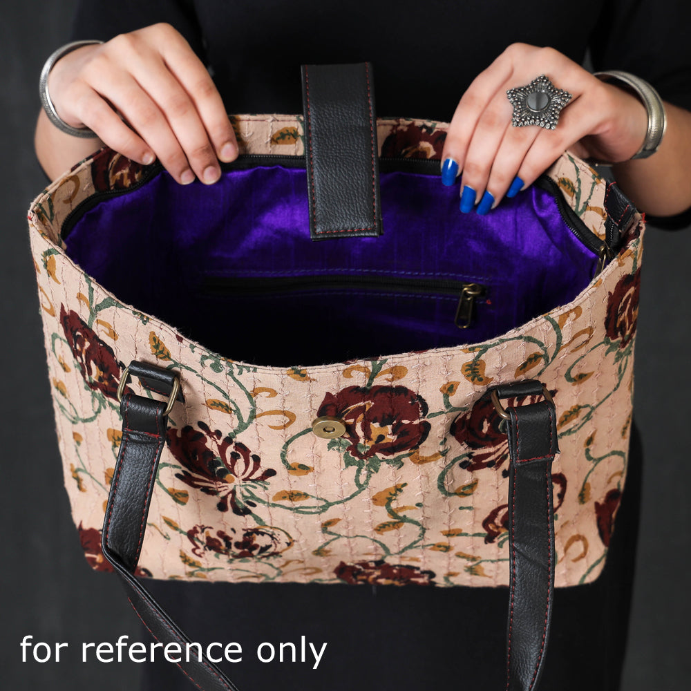 Blue - Bagru Block Printed Cotton Shoulder Bag