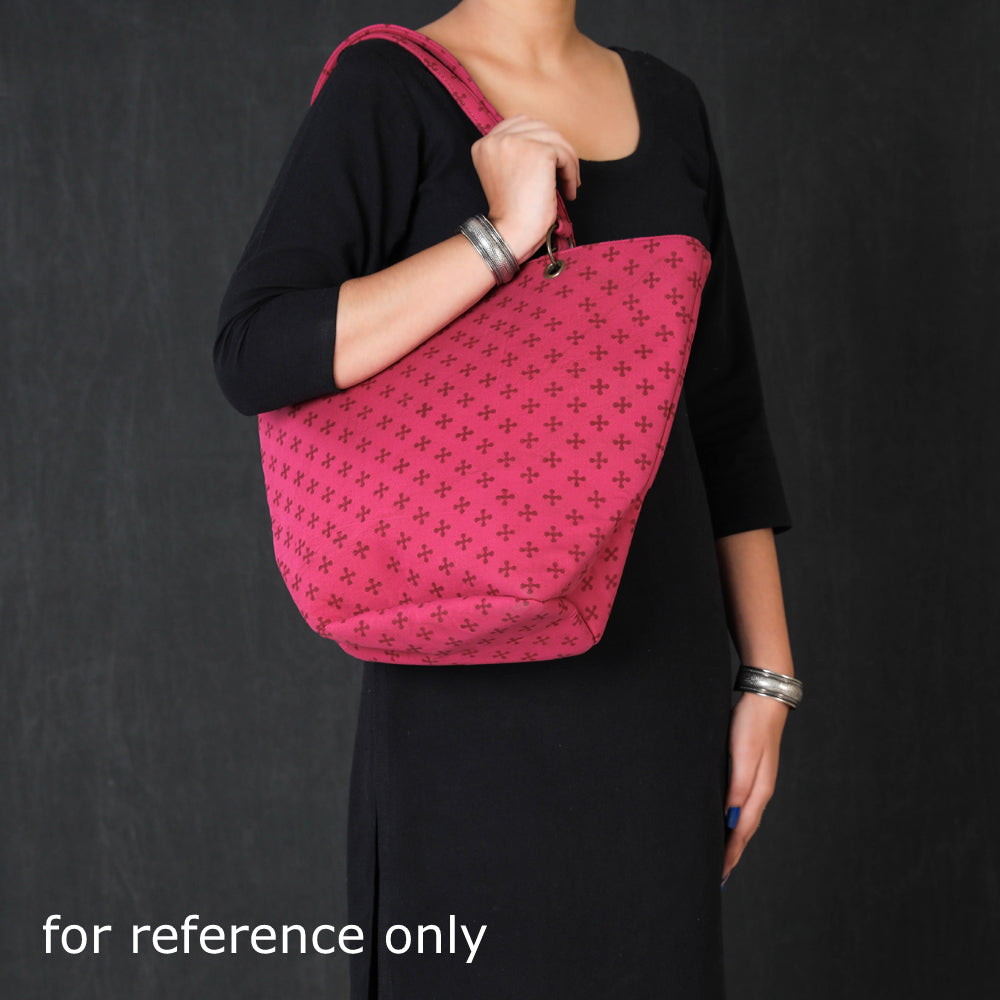 Blue - Bagru Block Printed Cotton Shoulder Bag