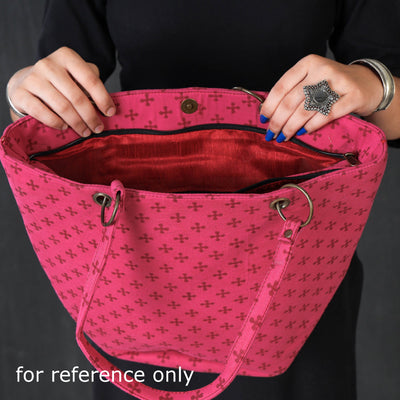 Blue - Bagru Block Printed Cotton Shoulder Bag