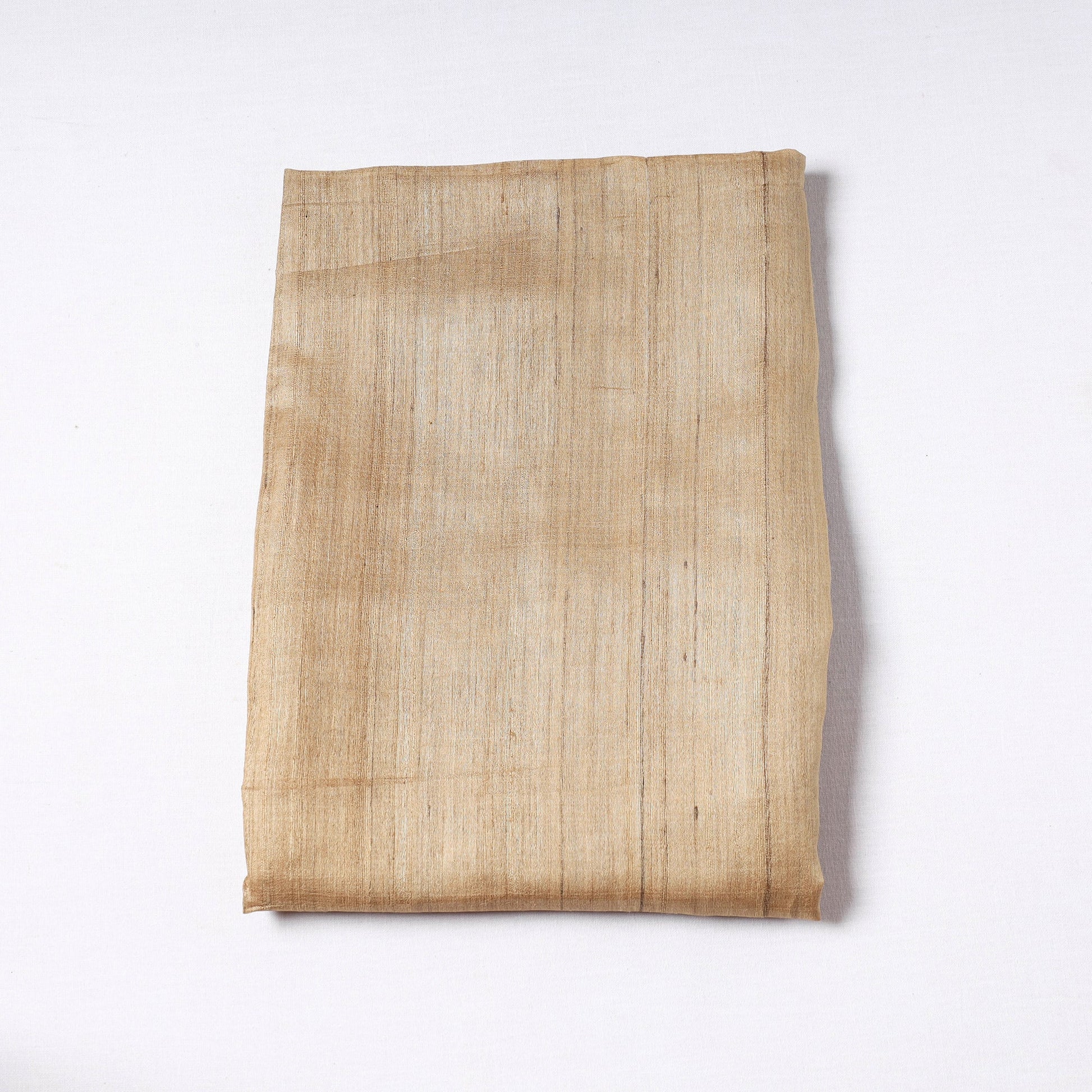 Beige - Vidarbha Handloom Pure Tussar Ghicha Silk Precut Fabric 01